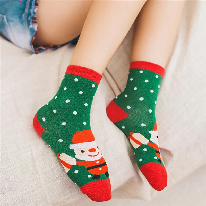LONSANT, 5 пар, милые носки для новорожденных, рождественские носки для маленьких мальчиков и девочек, противоскользящие теплые носки, подарок