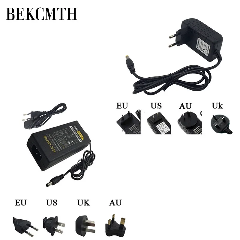 

BEKCMTH AC 110-240V Power Adapter DC 12V 1A 2A 3A 4A 5A 6A Power Supply Adapter LED Light Strip Plug Charger Universal Plug