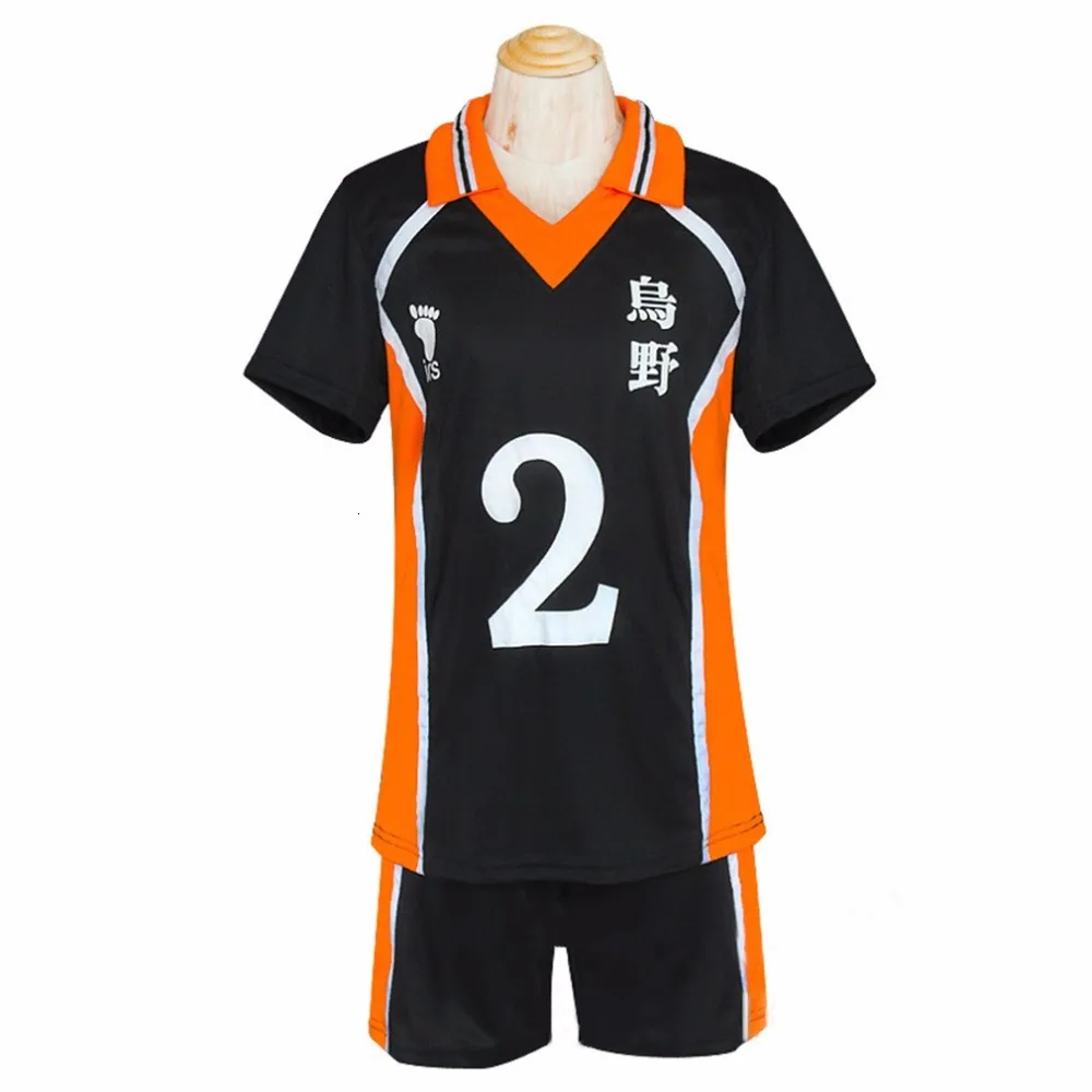 2 Haikyuu Cosplay Костюм Karasuno старшеклассный волейбольный клуб Хината Shyouyou Спортивная Трикотажная форма - Цвет: 2