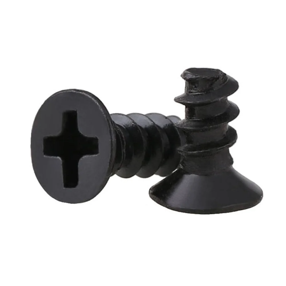100pcs/lot Cross Recessed Countersunk Head Self-tapping Screw M1 M1.2 M2 M2.3 M2.6 M3 M4 M5 Black Carbon Steel Mini Screw
