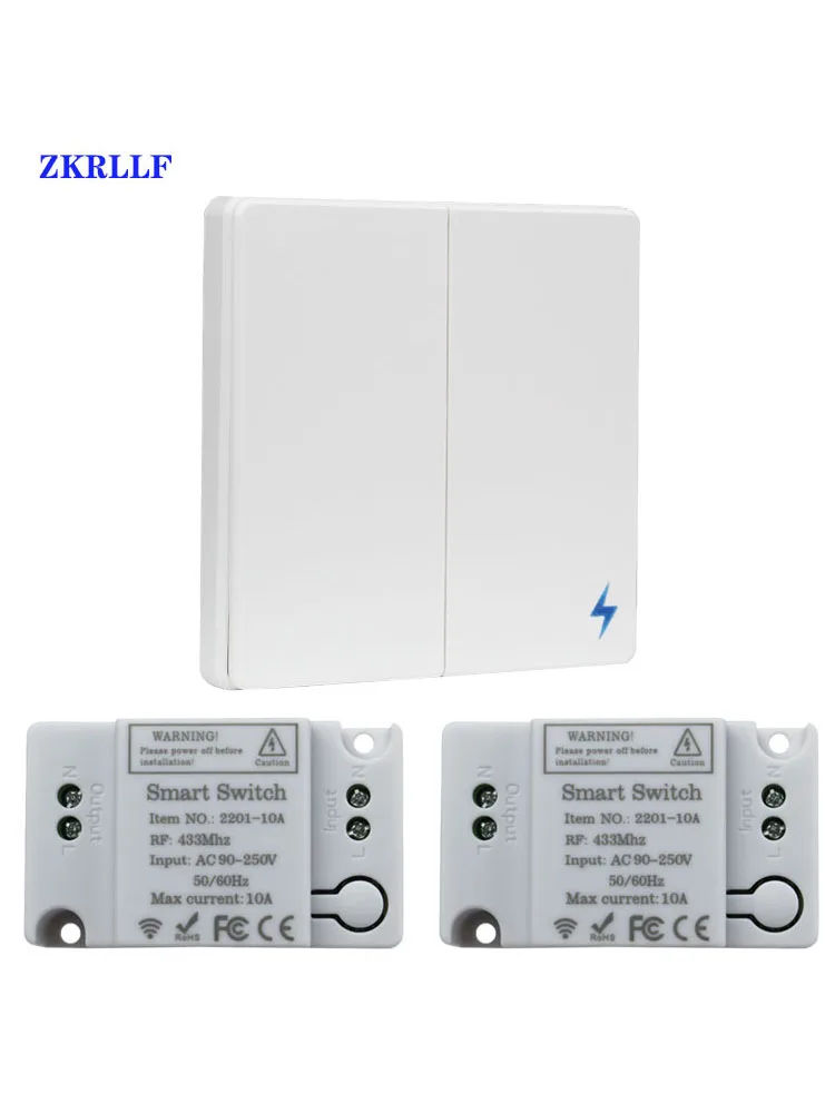 Smart Light Switch 433MHz AC110V 220V Wireless Wall Switches Remote Control 2 gang home Wall button Ceiling Lamp-7