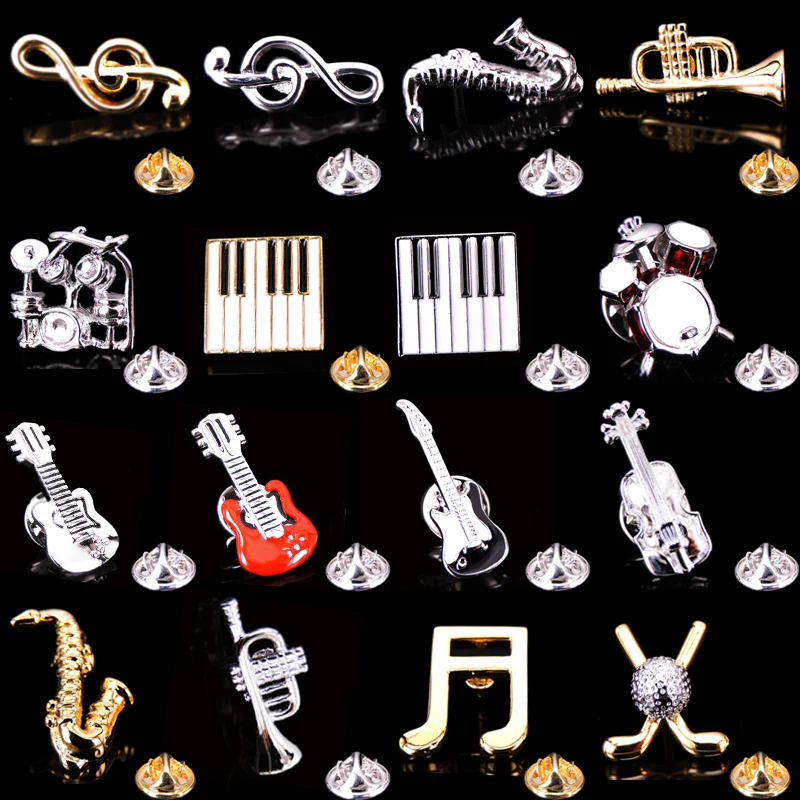 

High quality music Brooch new Saxophone drum violin Brooch men's and women's wedding shirt suit jeans LAPEL BADGE PIN gift