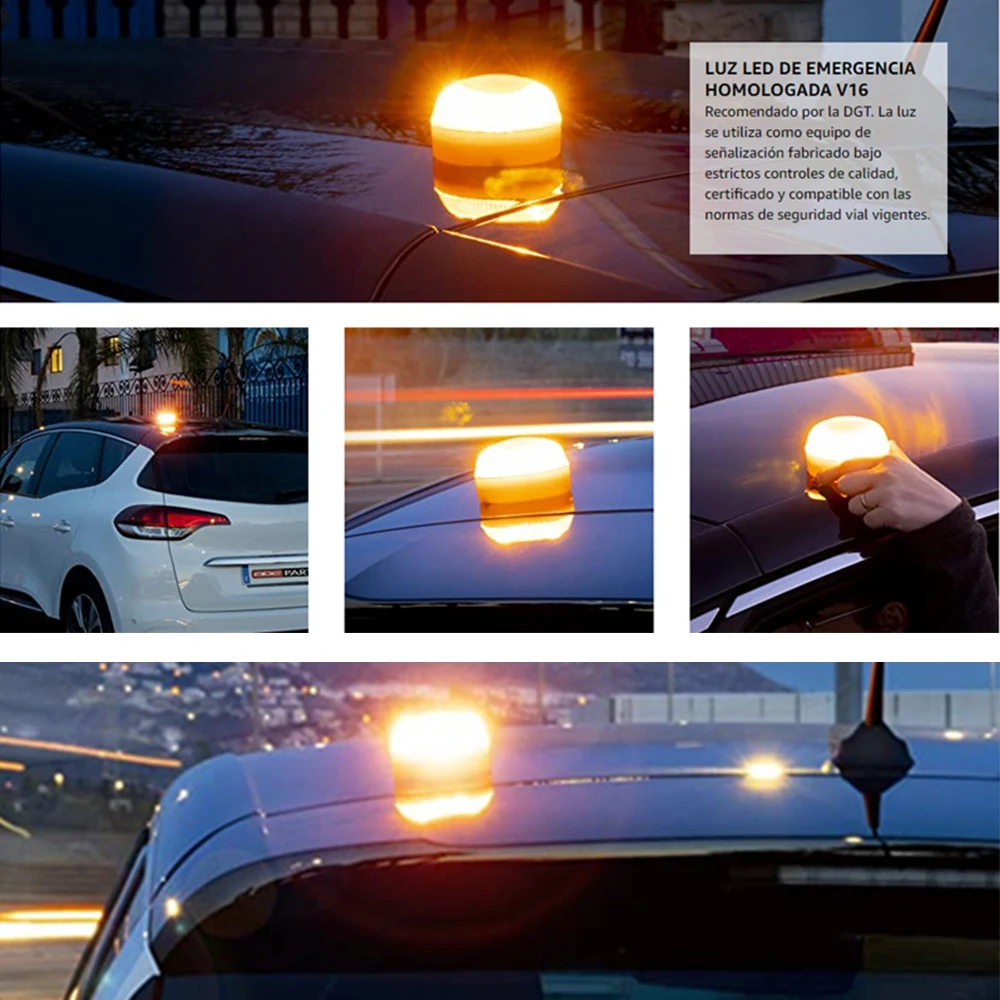 Emergency Light v16 Homologated dgt Approved Car Emergency Beacon Light Rechargeable Magnetic Induction Strobe emergency light car strobe light