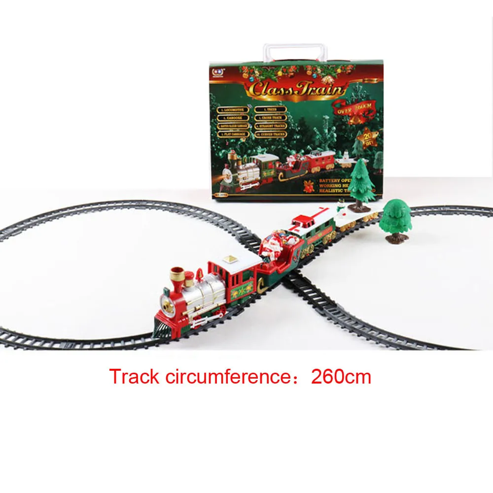 Игрушечный поезд, набор с огнями и звуками, Рождественский поезд, набор железных дорожек, игрушки на батарейках, Рождественский поезд, подарок для детей GK1125