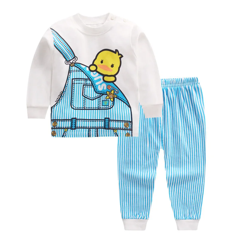Luna Blanco/От 6 месяцев до 4 лет комплекты одежды из 2 предметов для маленьких мальчиков детские комплекты нижнего белья с длинными рукавами для мальчиков Одежда для маленьких мальчиков из 2 предметов