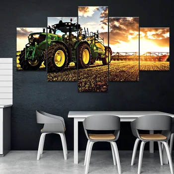 

Home Decor Printed Modern Canvas Living Room Frame HD Pictures 5 Panel Farmer canvas Landscape Modular Painting Wall Poster