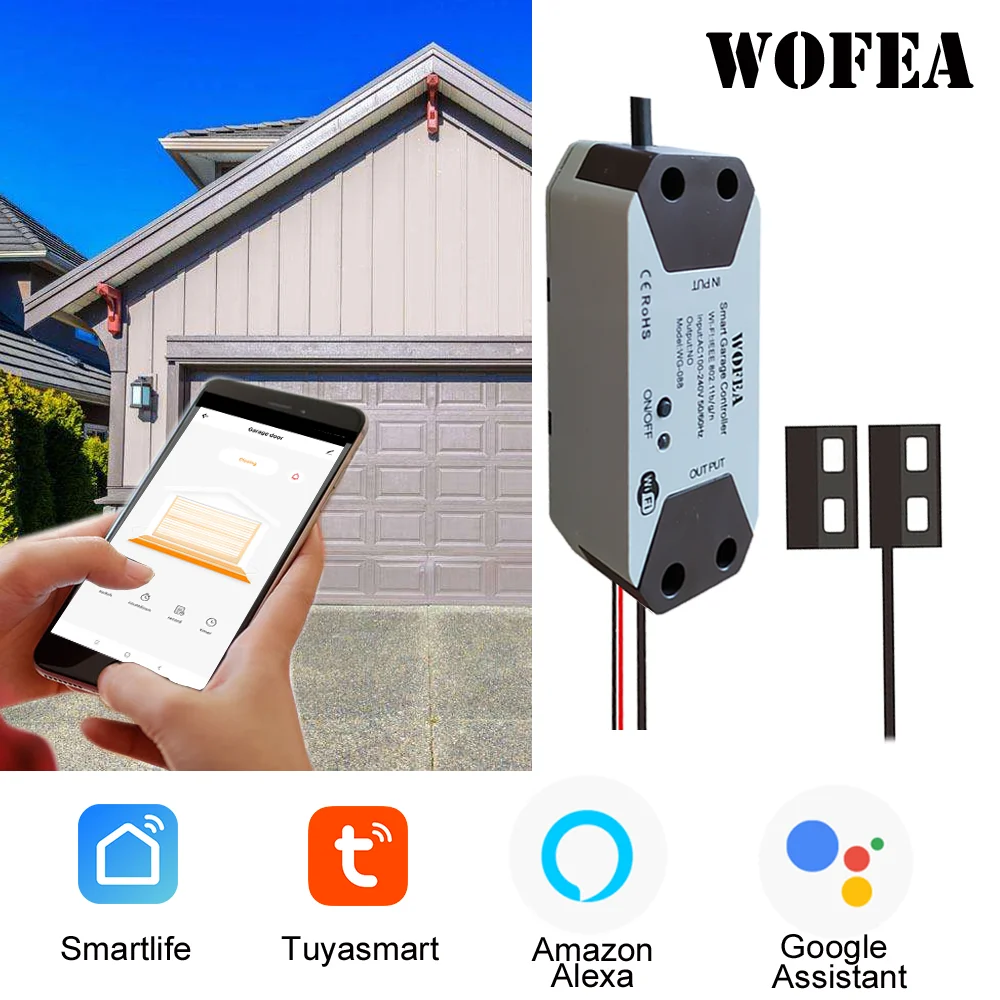 Wofea Tuya Smart Life Garage Door Sensor Opener Controller Wifi Switch Amazon Alexa Echo Google Home Diy Smart Home No Need Hub Door Remote Control Aliexpress