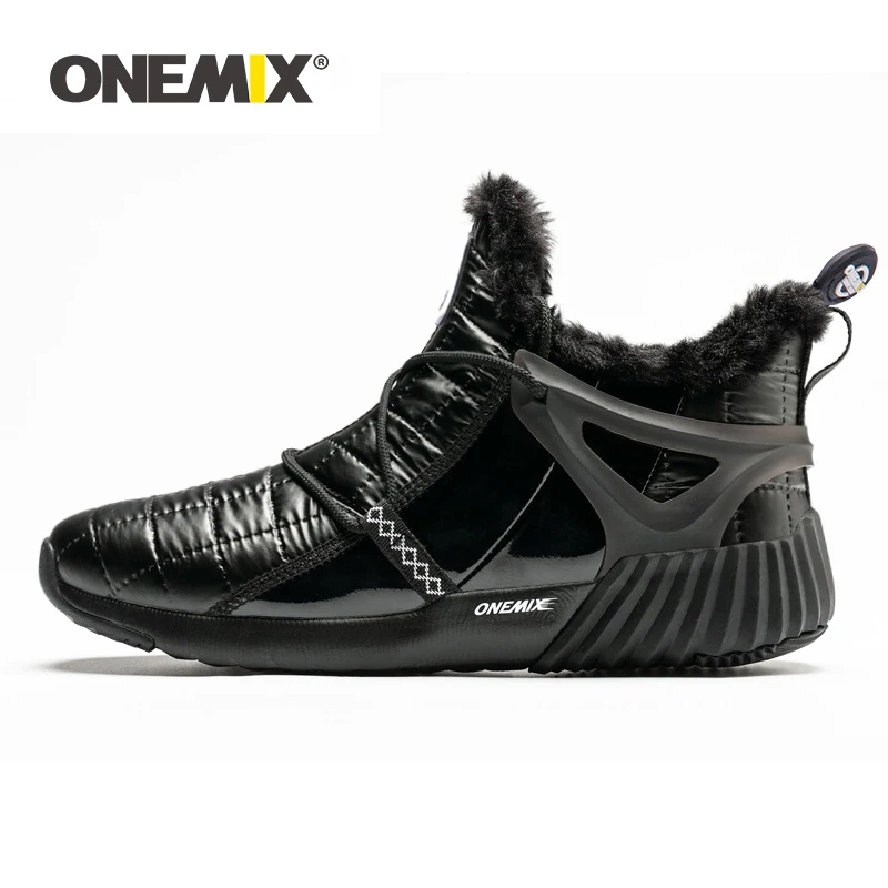 Onemix Winter Snowboots Voor Mannen Vintage Casual Warm Bont Waterdichte Enkellaarsjes Mannen Sneakers Outdoor Wandelen Wandelschoenen