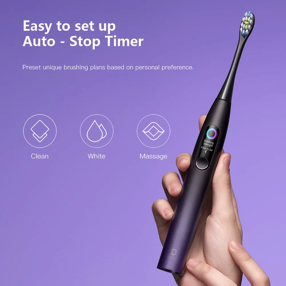 Звуковая зубная щетка Oclean X Pro с сенсорным экраном IPX7 водонепроницаемая 3 режима