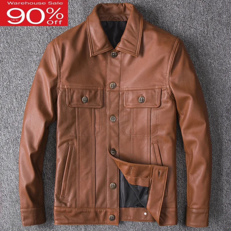 

Motorcycle Men's Winter Genuine For Men Flight Pilot Bomber Jacket Natural Real Leather Male Aviator Coat 2020