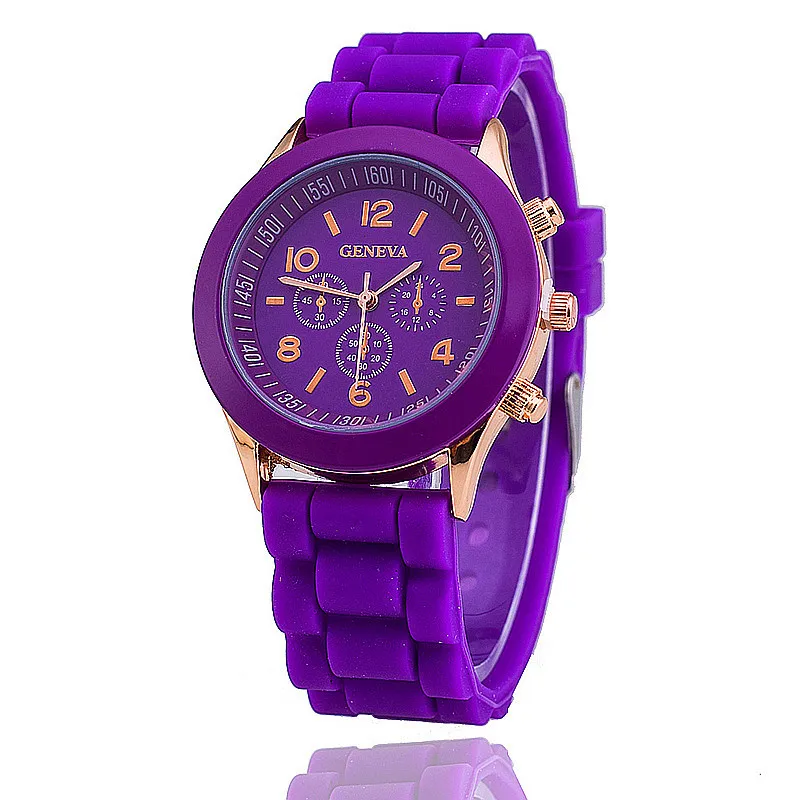 Роскошные женские часы силиконовые яркие цвета керамические классические спортивные женские часы наивысшего качества женские часы со стразами relogio feminino - Цвет: Фиолетовый
