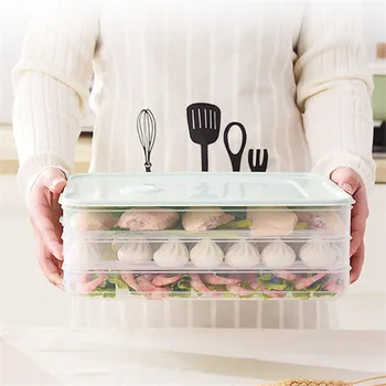 

Mr Clean 4 Layer Fresh Storage Box With Lid Chaotic Quick-frozen Dumpling Box Refrigerator Kitchen Storage Container