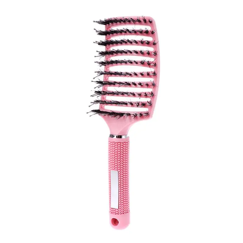 Salon Professional Bristle Nylon Hairbrush Scalp Massage Comb Wet Hair Brush 3