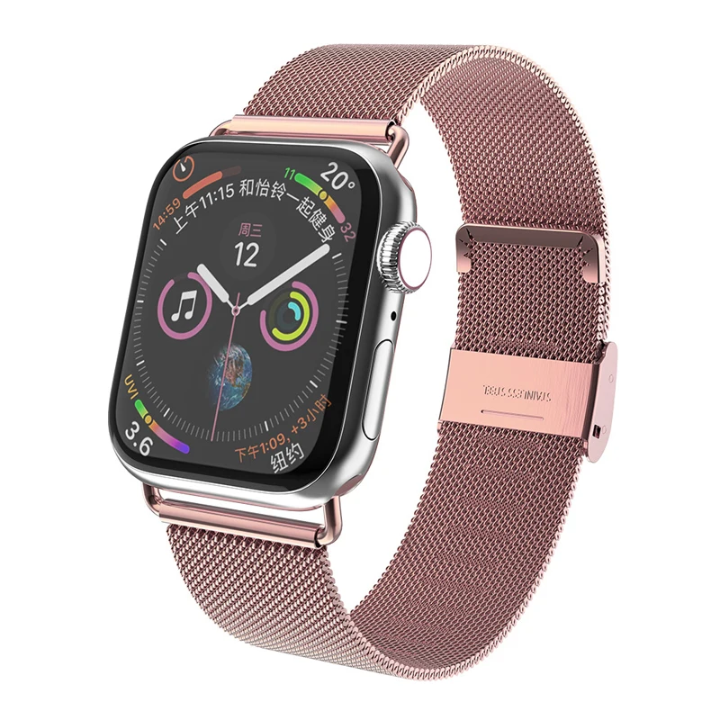 Ремешок для часов, Миланская петля, ремешок для наручных часов Apple Watch, ремешок 42 мм 44 мм, 38 мм, 40 мм наручных часов iwatch серии 4/3/2/1 Нержавеющая сталь ремешок на запястье