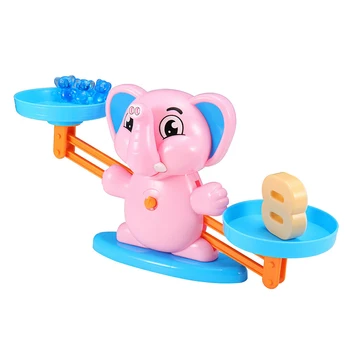

Math Toys Set Scale Kids Game Interaction PVC Number Learning Counting DIY Desktop Balance Arithmetic Add Subtract Elephant