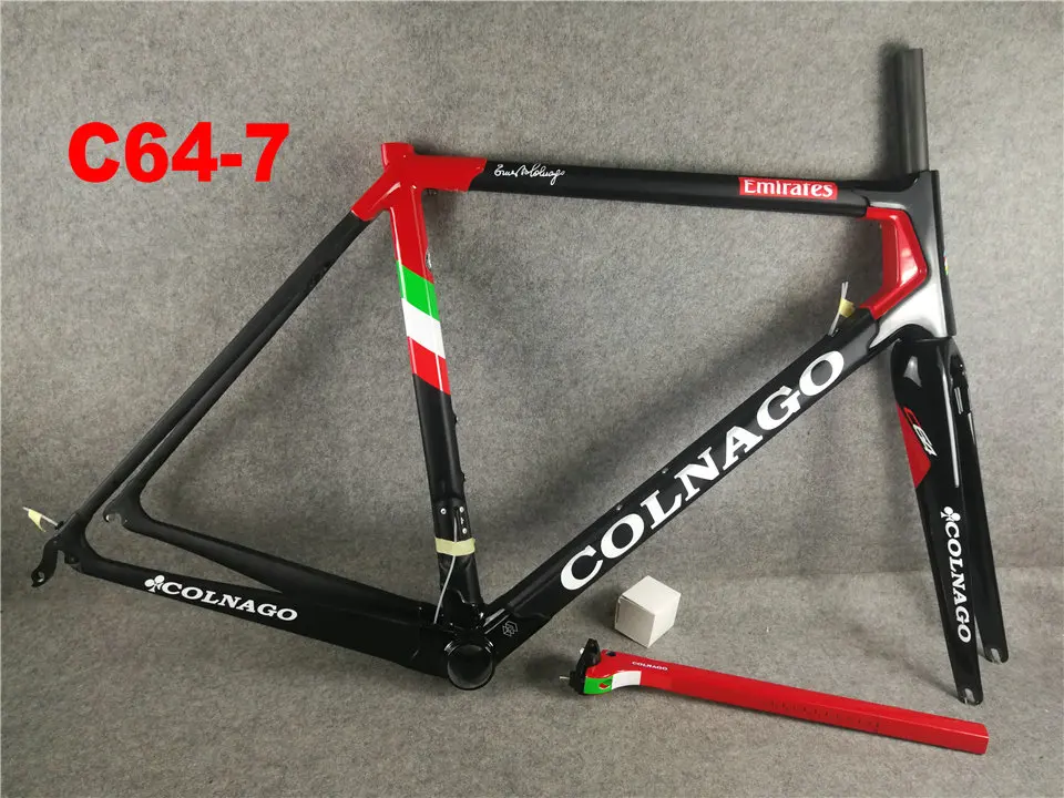 C64-7 Глянцевая рама Colnago C64 PJWW из углеродного волокна для шоссейного велосипеда, белая рама для велосипеда C64 - Цвет: C64-7