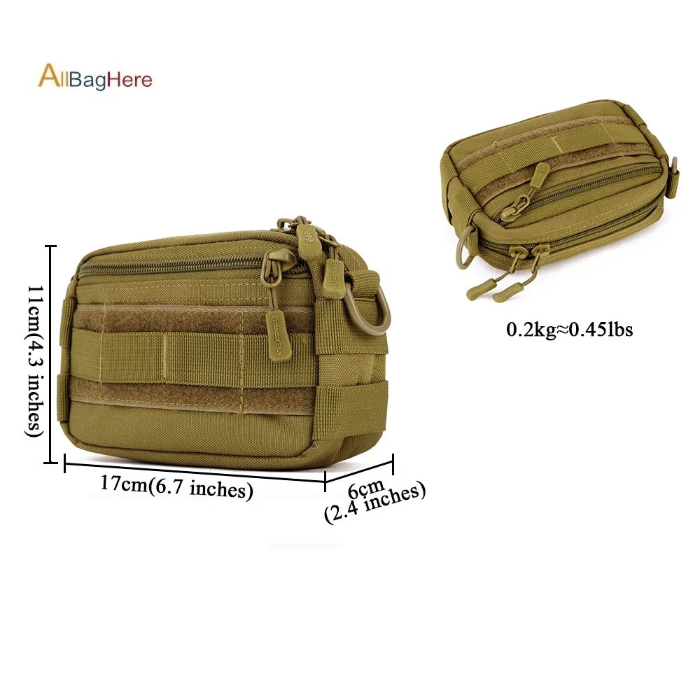 Mini Molle Pouch 5.5 inches Phone Bag Tactical Fishing Hiking Crossbody Camo Travel Portable Shoulder Sling Bag Climbing Cycling