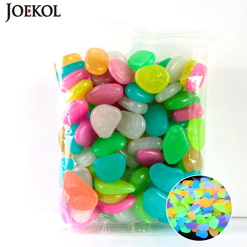 Decorative-Pebbles Garden-Decor Aquarium Rocks Luminous Stones Fish-Tank Mix-Color Glow-In-The-Dark
