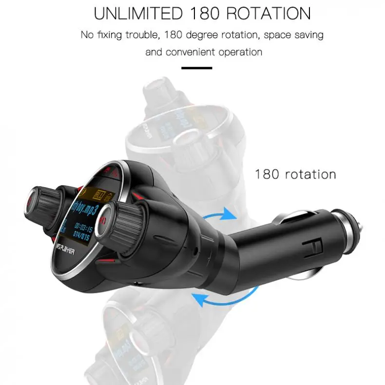 Автомобильный комплект с двумя USB Bluetooth, fm-передатчик, громкая связь, аудио, Автомобильный MP3-плеер, беспроводной fm-модулятор с ЖК-дисплеем, быстрая зарядка