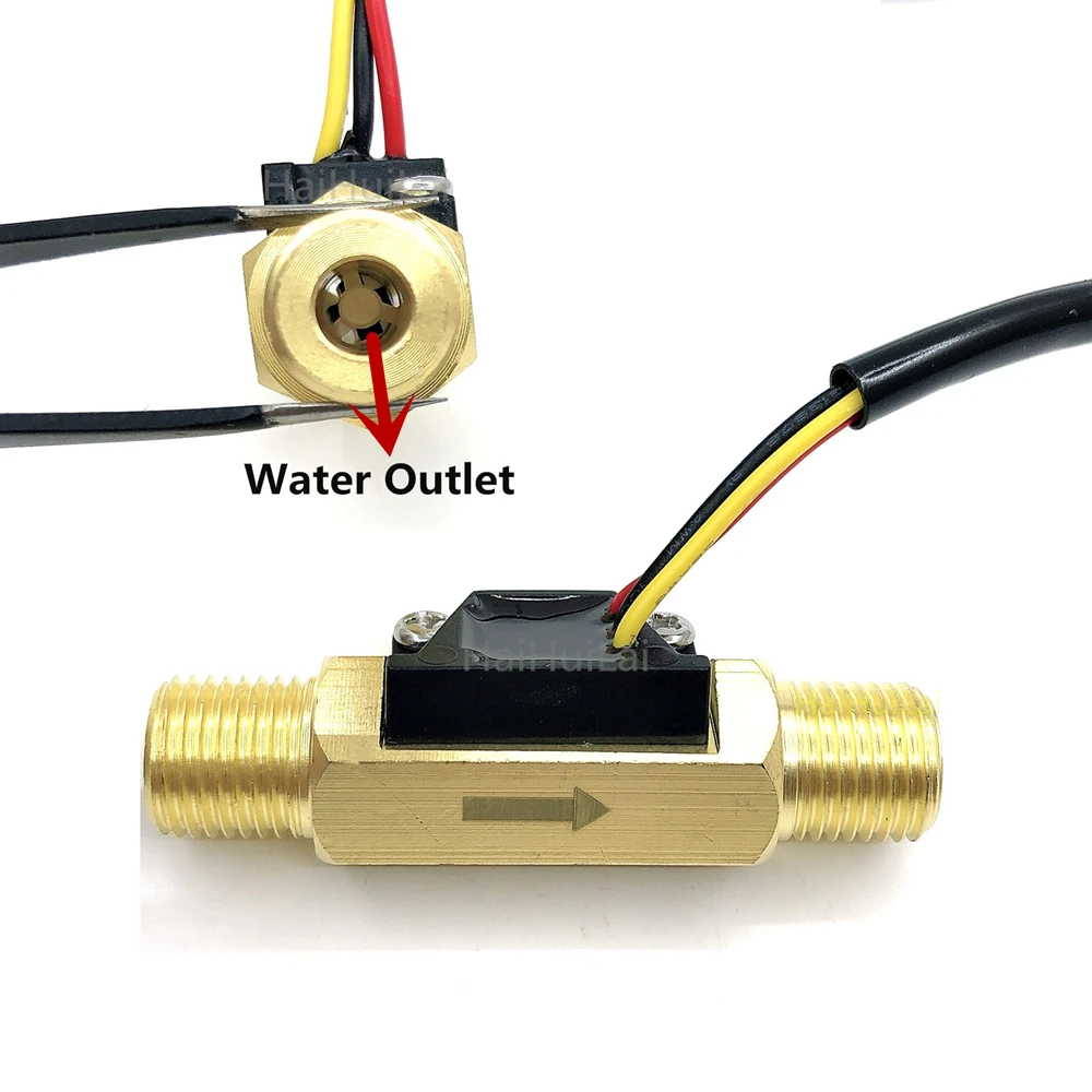 Латунь G1/4 &quotBSP Холла потока Сенсор воды 0.35 3.0L/мин OD12 waterturbine расходомер|flow sensor