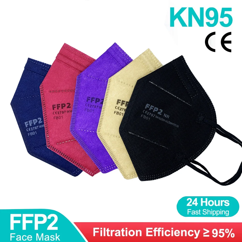 KN95 маска для лица 5 Слои фильтр пыли Порты и разъёмы PM2.5 Mascarillas FFP2 нетканый