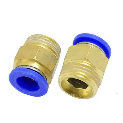 

2 Pcs 1/2" Thread One Touch Push In Pneumatic Quick Connector for 12mm Tubing