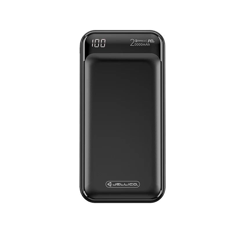 Черный Jellico power Bank 20000 мАч usb type C PD быстрое зарядное устройство Быстрая зарядка QC3.0 power Bank портативный внешний аккумулятор для Xiaomi - Цвет: Черный