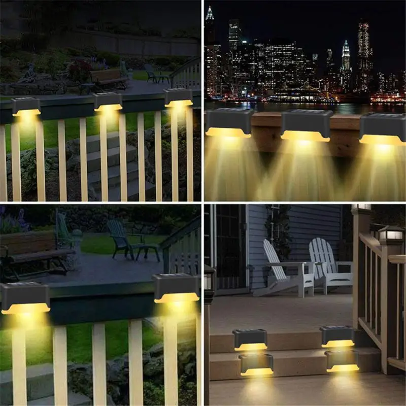 solar lights 8/4PCS LED Solar Stair Lamp Outdoor Fence Light Garden Lights Pathway Yard Patio Steps Lamps Solar Night Light IP55 Waterproof solar led street light