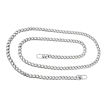 

2pcs 120cm Chic Metal Bag Chain Shoulder Bag Strap Useful Detachable Belt Metal Strap for Women Ladies Girls Silver