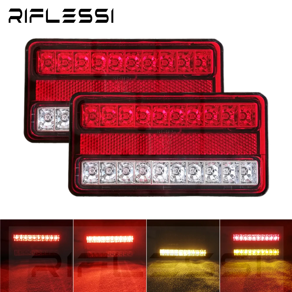 2 x Boat Trailer Tail Light 12V Caravan Rear Light Truck LED Taillight