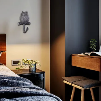 

Door Dog Bathroom Storage Antique Towel Hooks Wall Hanger Cabinet Hat Coat Animal Owl Cast Iron Home