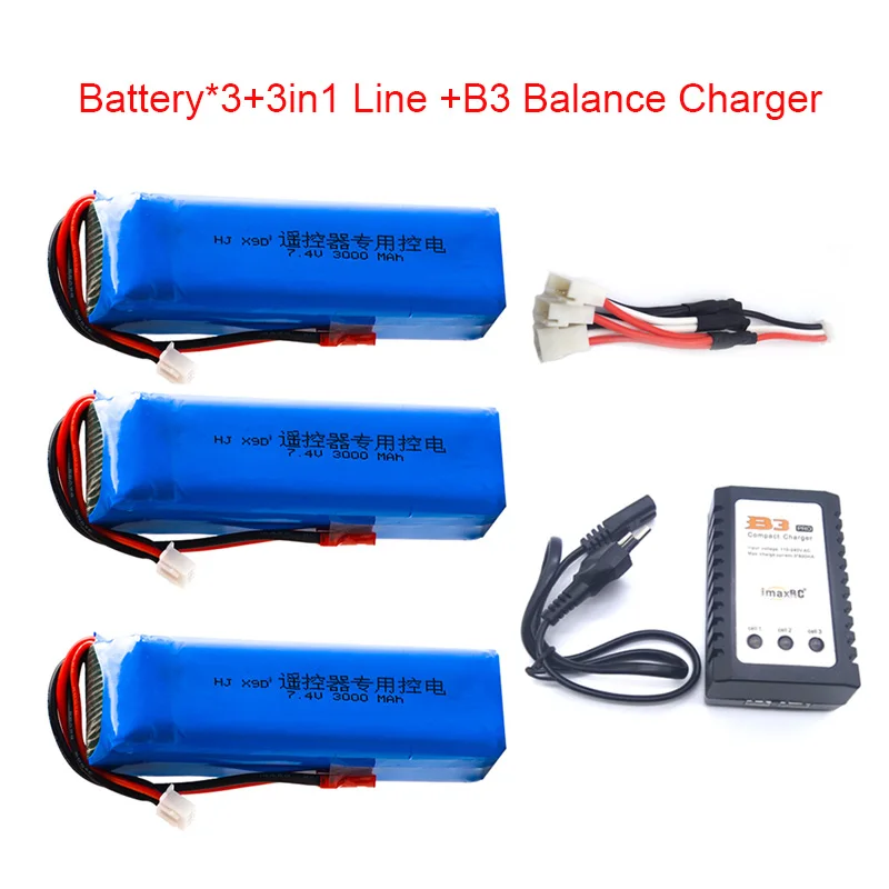Upgrade 2S 3000mAh 7,4 V перезаряжаемая Lipo батарея для Frsky Taranis X9D Plus передатчик 2S Lipo зарядное устройство игрушки аксессуары