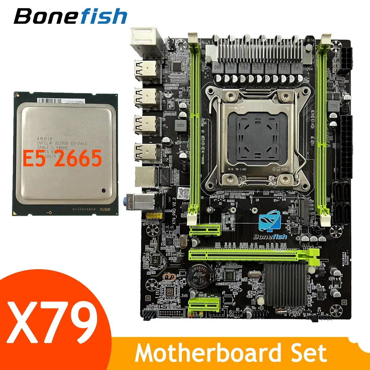 X79 Motherboard Kit with Intel Xeon E5 2665 Processor Combo Set LGA 2011 NO RAM Support DDR3