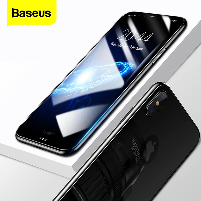 Закаленное стекло Baseus для iPhone X 10 защита экрана полноразмерная пленка