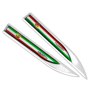 

3D Metal Side Wing Badge Emblem Fender Car Sticker for Fiat 500 Grande Punto Bravo Doblo Panda Ducato Accessories Car Styling
