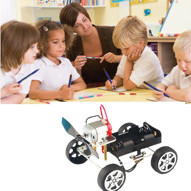 Wind Power Car DIY Electronic Kit Technology Science Toys Kits For Children Experiment Stem Tecnologia Teaching Materials