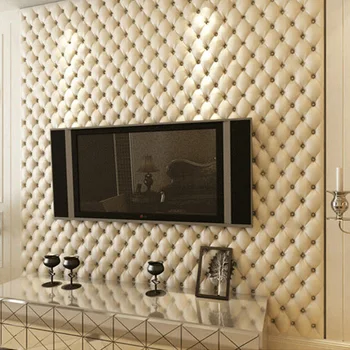 

European Style Imitation Leather Soft Pack Wallpaper PVC Waterproof Rub Resistance Bedroom Living Room TV Background Wallpaper