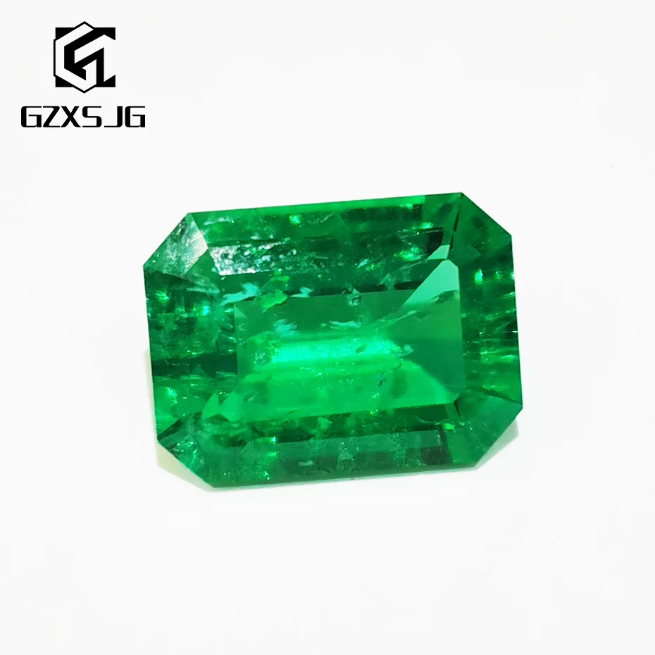 GZXSJG 12x14mm Hydrothermal Colombia Emerald Lab grown Loose Gemstone for Ring Earrings Necklace Emerald cutting Customized DIY GZXSJG 12x14mm Hydrothermal Colombia Emerald Lab grown Loose Gemstone for Ring Earrings Necklace Emerald cutting Customized DIY