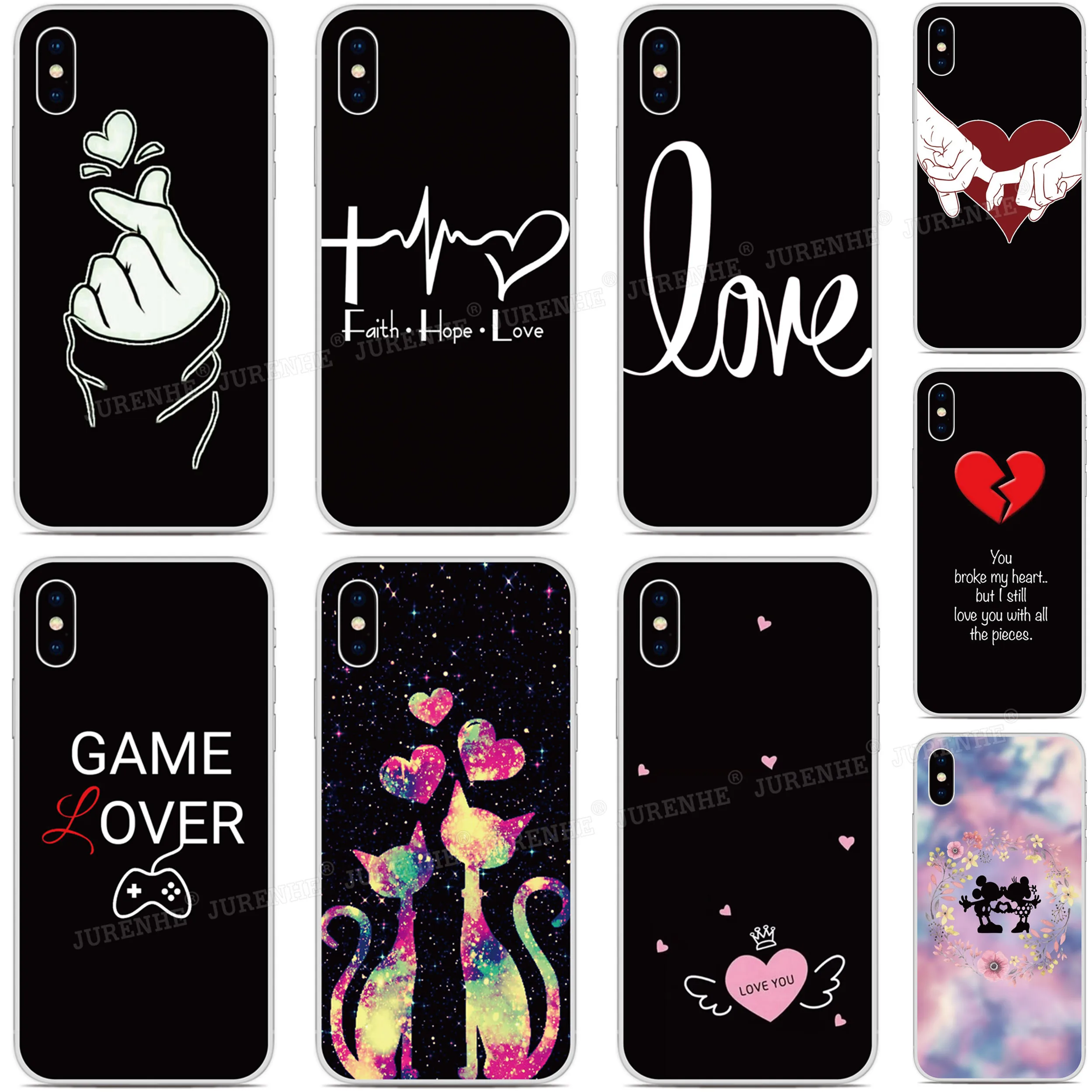 Мягкий ТПУ чехол Love Heart для телефона Sony Xperia XZ5 XZ3 XZ2 XZ4 Compact XA3 XA1 Plus XA2 Ultra L4 L3 5 10 1 II E5 8