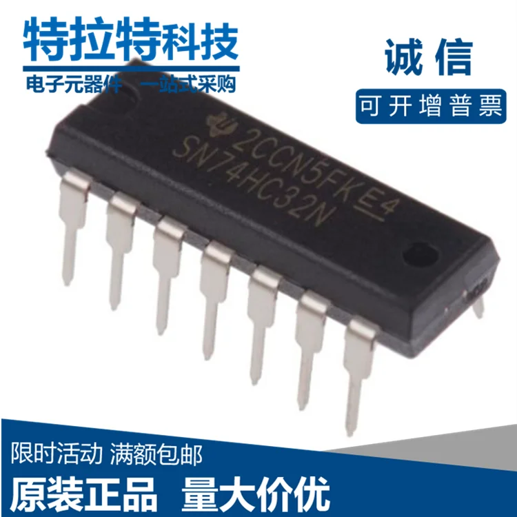 10pcs/lot SN74HC32N DIP14 SN74HC32 DIP 74HC32N 74HC32 new and original IC | Электронные компоненты и