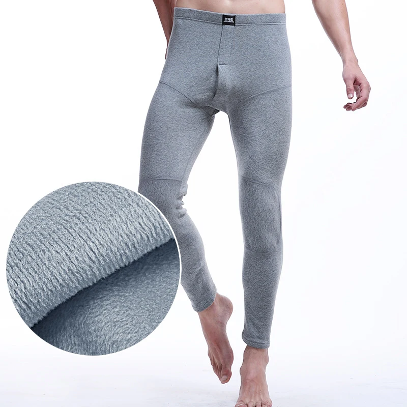 

Men Thermal Underwear Bottoms Plush Velvet Thicken Winter Warm Pajama Pants Tight Underwear Sleepwear Long Johns Leggings 3XL