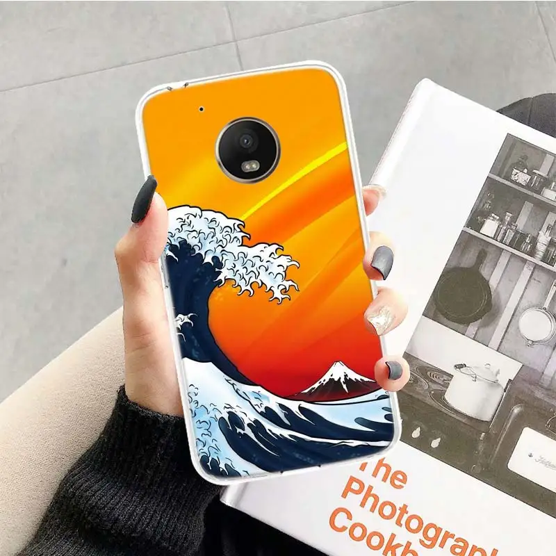 TR163-5 С рисунком в виде морских волн искусство спрей чехол для Motorola Moto G7 G6 G5S G5 E4 плюс G4 E5 играть X4 Мощность TPU с рисунком индивидуальная крышка телефона - Цвет: TR163-5