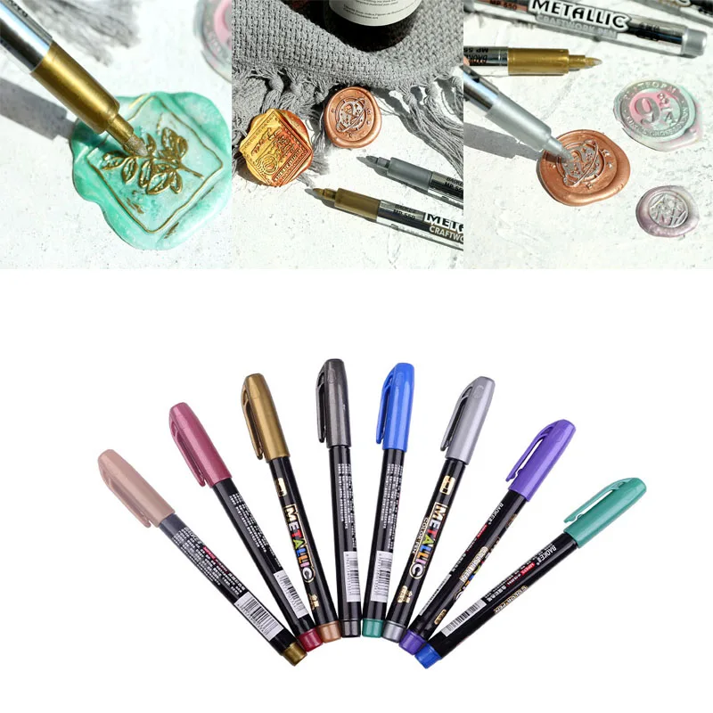 8 Colors/Set Acrylic Epoxy Resin Drawing Pen Paint Highlights Metallic Permanent Marker Graffiti Point Pen For DIY Jewelry Mold