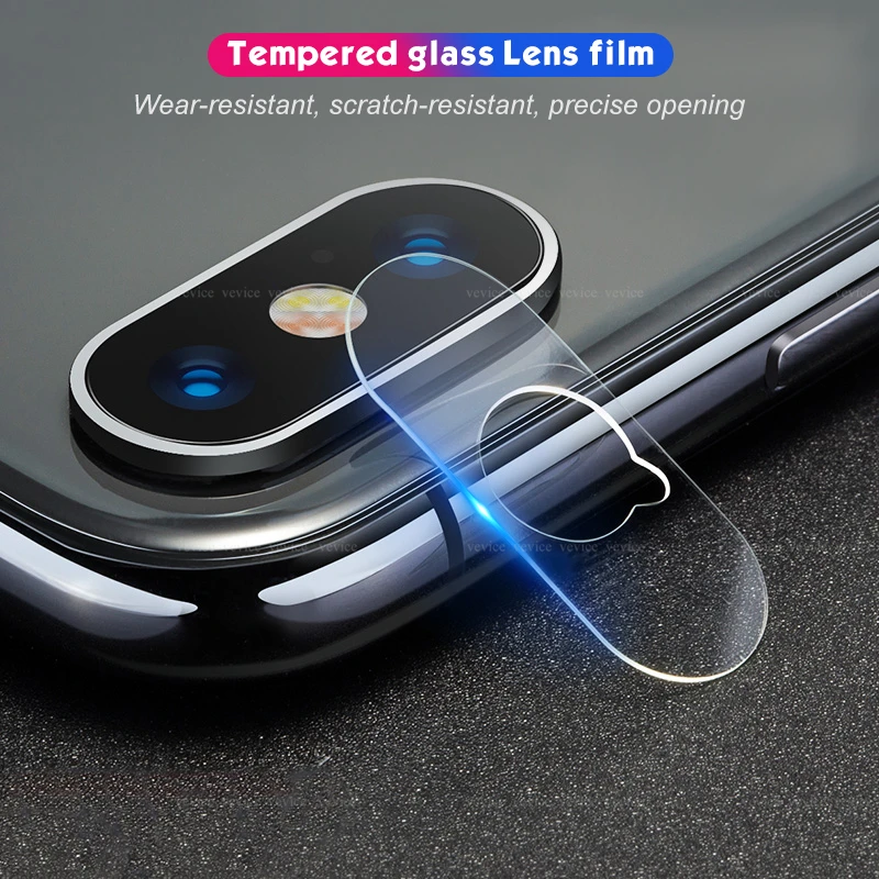 2-1 Pcs Camera Explosion Protection Tempered Glass For iPhone 7 8 Transparent lens Screen Protector For iPhone X XS XR XS MAX