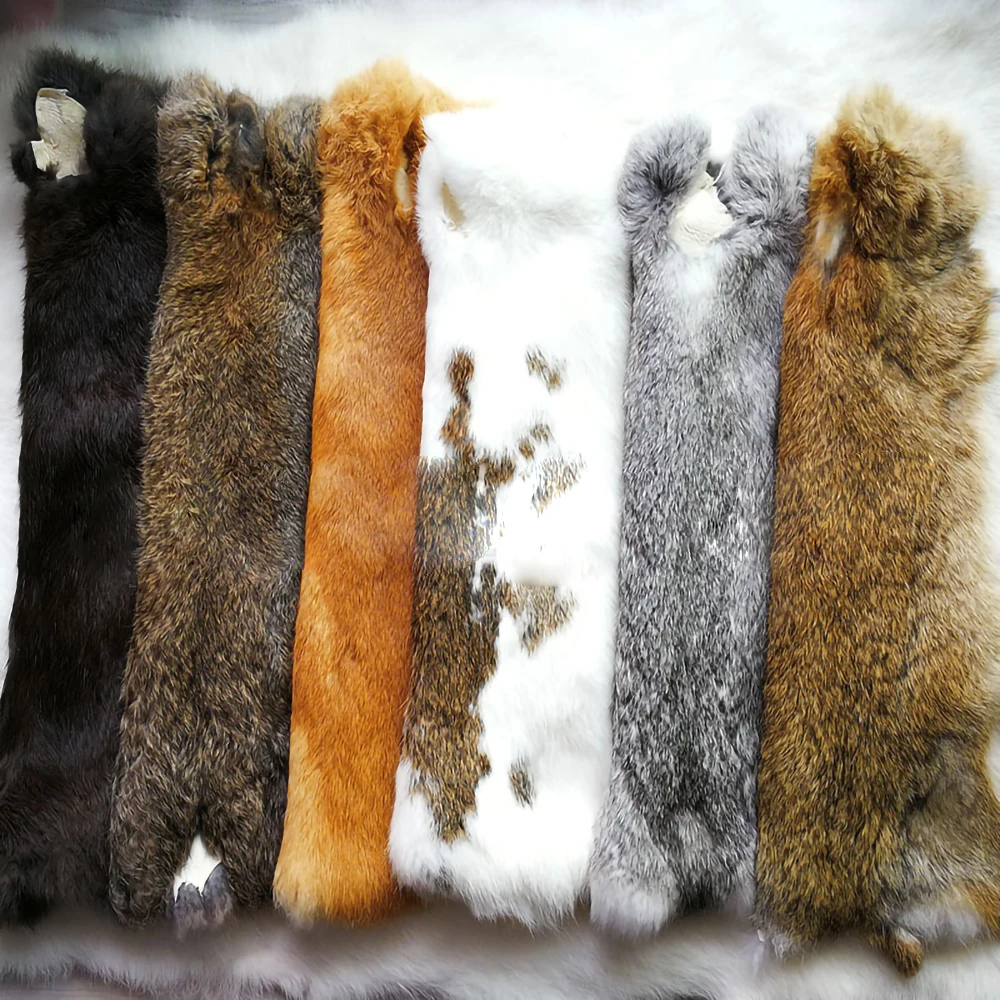 1pcs Soft Fluffy Rabbit Pelts Real Fur Whole Hide Genuine Rabbit Skin Perfect For Jewelry Phone 