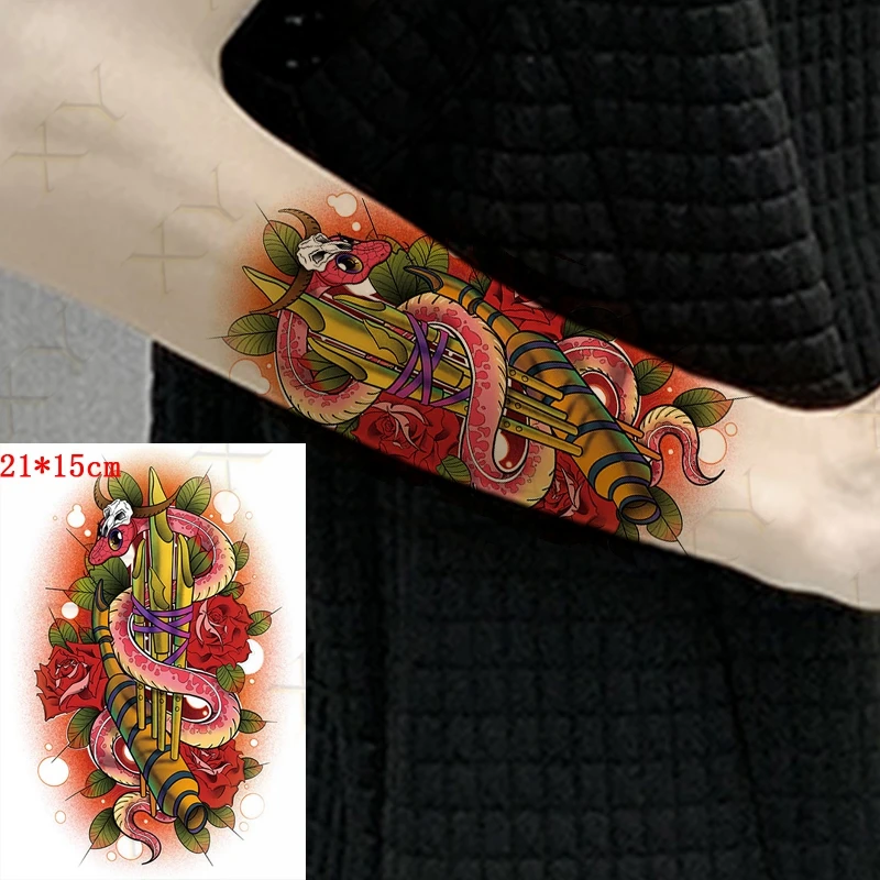 

Waterproof Temporary Tattoo Sticker Peony Snake Geometry Flash Tattos Unicorn Horse Body Art Arm Fake Tatoo Women Men