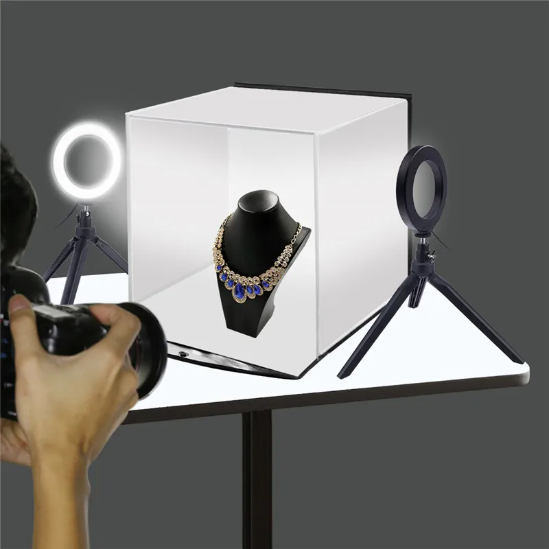 

30*30CM Portable Softbox Light Box Studio LED Photo Lightbox With 6 Colors Backdrops For Tabletop Photography LED lighting Box