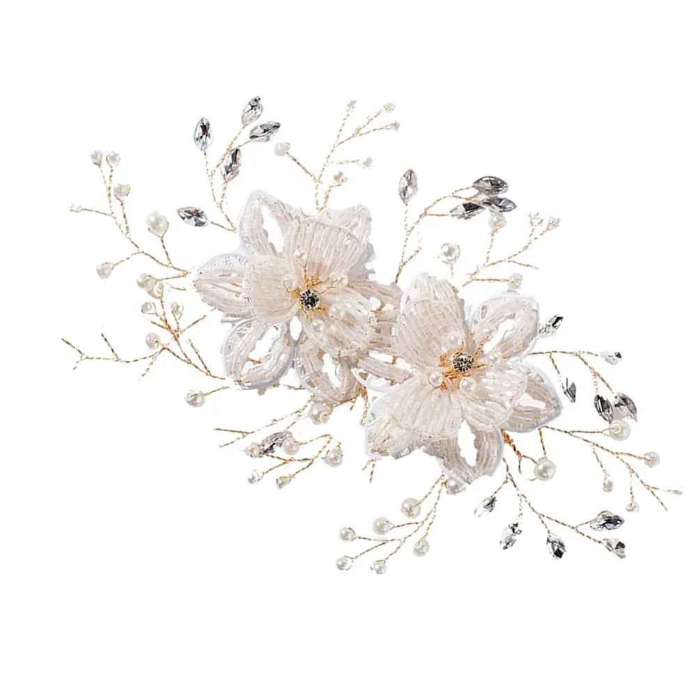 Golden Pearl Bridal Hair Clip Rhinestone Jewelry Hairpin Elegant Wedding Hair Clip Decorations For Wedding Bridesmaid