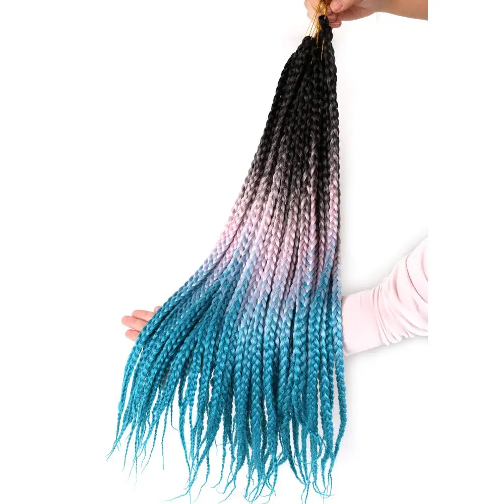 

Box Braids Crochet Hair Extensions 22inch Synthetic Hair Crochet Braids Hair Jumpo Braiding Hair 22 Strands/pack