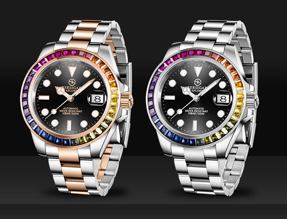 BERSIGAR 2021 New Automatic Mechanical Men Watch Stainless Steel Waterproof  Watch Fashion Rainbow Top Luxury Watch reloj hombre|Mechanical Watches| -  AliExpress